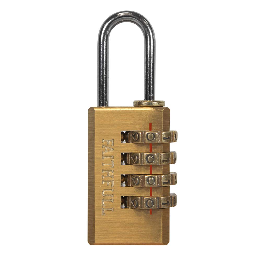 Faithfull 4 Digit Brass Combination Padlock 20mm