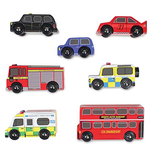 Le Toy Van – Kultiges Spielset mit Holzautos im London-Design – 7-teiliges Set | Fahrzeug-Rollenspiel für Jungen – Geeignet für Kinder ab 3 Jahren – Bild 3