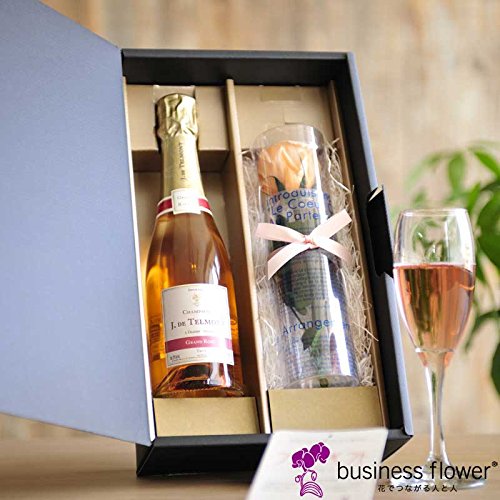 宅送 花とギフトのセット シャンパンとプリザーブドフラワー ロゼシャンパン Og Wcrh57 ビジネスフラワー 誕生日祝い 結婚祝い 結婚記念 日 出産祝いに B01mydvo72 yfund Org