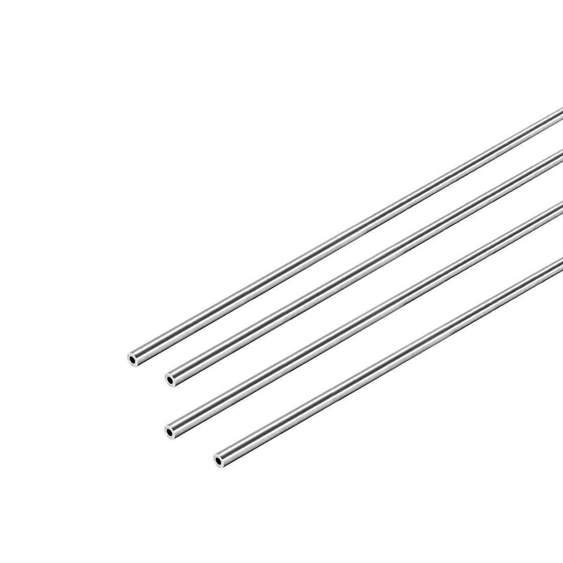 uxcell 304 Stainless Steel Round Tubing 3mm OD 1mm Wall Thickness 250mm Length Seamless Straight Pipe Tube 4 Pcs