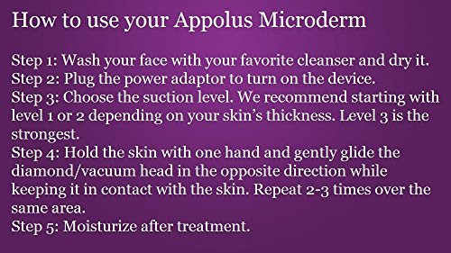 Appolus Microdermabrasion Machine-Premium Diamond Microdermabrasion Kit For Flawless Lifted Skin-3 Different Size Diamond Tips-8 Heads-Blackhead Blemishes Remover-Pore Lines Wrinkles Sagging Minimizer - Thumbnail 7