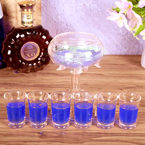 6 Schnapsglas-Spender und Halter, Spender zum Befüllen von Flüssigkeiten mit 6 Stück 34 ml Acrylbecher für Bar-Shot… – Bild 3