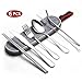 Seinvek Travel Cutlery Reusable Utensils with Case - Camping Utensils Stainless steel, Portable Silverware for Bento, lunch, Picnic, Hiking, Office & School, Metal Straw Knife Fork Spoon Chopsticks