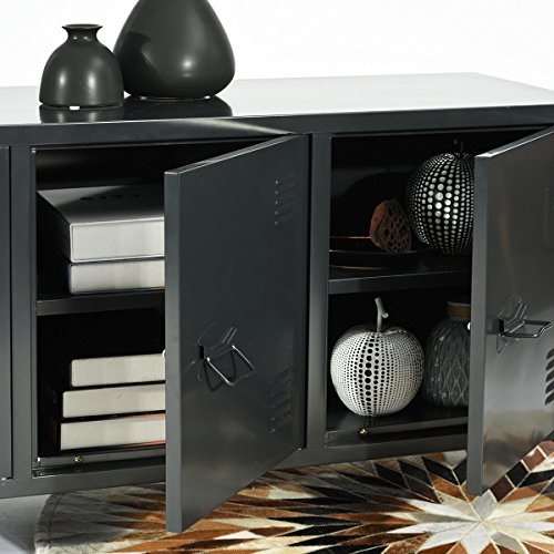 HouseinBox Office File Storage Metal Cabinet 3 Door Cupboard Locker Organizer Console Stand 3-in-1,Black