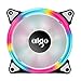 Aigo Halo LED Ring Fan 120mm Silent Sleeve Bearing PC CPU Cooling Neon Quite Clear Case Fan Mod 4 Pin/3 Pin for Computer Cases CPU Coolers and Radiators