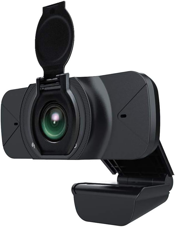 1080P Webcam with Microphone, Kolaura HD Streaming USB Computer Webcam with Privacy Cover Streaming Computer Web Camera for Video Calling (Plug and Play)