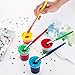 Shappy 4 Pieces Spill Proof Paint Cups in 4 Colors and 10 Pieces Assorted Colored Brushes Set