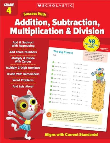 Scholastic - 4th GRADE Workbook with Motivational Stickers