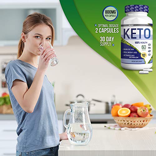 Keto Diet Pills - BHB Keto Capsules | Advanced Weight Loss Supplement | Ketogenic Carb Blocker and Natural Appetite Suppressant | Promotes Focus, Energy, Fat Burning/ 60 Keto Pills