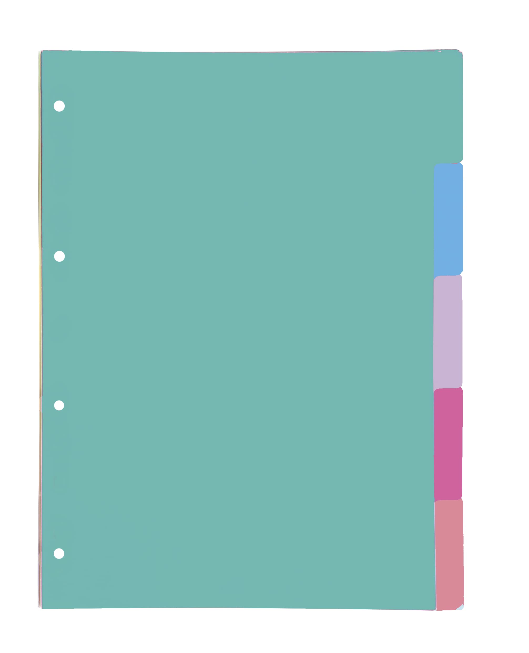 Oxford Strongline 5 Position Dividers, Pastel Colours