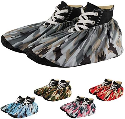 Laishalaiku 5 Pairs Non Slip Shoe Covers Washable Reusable Shoe Covers Thickened Boot Covers For Household, Office, Travel and More, Camouflage