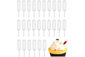 200 PCS Cupcake Pipettes, Clear Pipette for Cupcakes Chocolate Strawberries Ice Cream, Sauces. Small Flavor Liquid Cupcake In