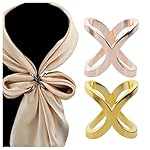 ZAKIA Women's Elegant Hollow Cross Silk Scarf Clips Rings Holder for Wedding Party