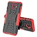 Galaxy J4 Plus Case,Galaxy J6 Plus Case,PUSHIMEI with Kickstand Hard PC Back Cover Soft TPU Dual Layer Protection Phone Case Cover for Samsung Galaxy J4 Prime/J4 Core/J6 Prime(Red Kickstand case)