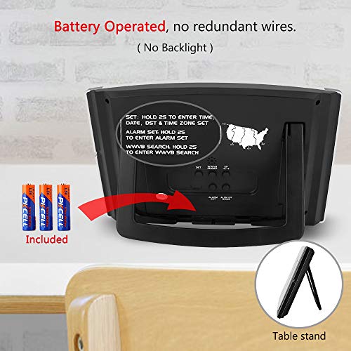 WallarGe Digital Wall Clock,Battery Operated,SelfSetting Desk Clock