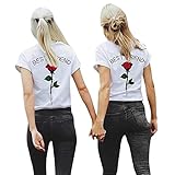 Clearance Women Shirts Best Friend Letters Rose