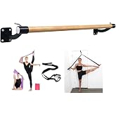 LeStage Wall Mounted Ballet Barre with Door Leg Stretcher and Premium Body Sculpting Band. for Home, Studio, Pilates, Stretching, Dance, Fitness. Smooth Surface, No Wobble.