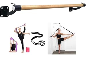 LeStage Wall Mounted Ballet Barre with Door Leg Stretcher and Premium Body Sculpting Band. for Home, Studio, Pilates, Stretching, Dance, Fitness. Smooth Surface, No Wobble.