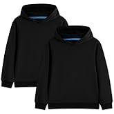 Phedrew 2 Pack Cotton Kids Hoodies Sweatshirts Midweight Long Sleeve Pullover Boys Girls Tops for Toddlers(Age 2-14)