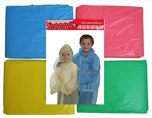 5 Readi USA Rainbow Child Size Emergency Kids Rain Poncho - Disposable 40