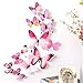 Wall Sticker,DOUMI 2018 12pcs Decal Home Decorations 3D Butterfly Rainbow (Pink)