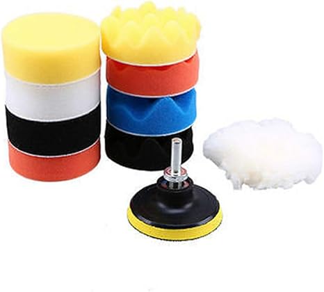 Amazon Honel ポリッシング スポンジ 洗車 セット 電動 ドリル 研磨 ポリッシャー 洗車用 車カー汎用 バフ ポリッシング マジックテープ式 洗車やワックスがけ等がラクラク バフ