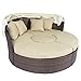 Best Choice Products Retractable Canopy Wicker Daybed for Outdoor - Beige