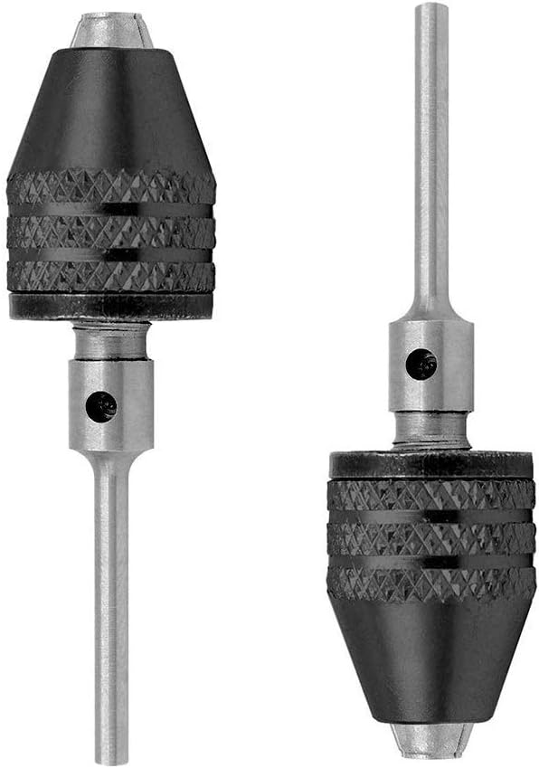Bestgle 2Pcs 0.3-3.4mm Keyless Mini Drill Chuck Conversion Tool Electric Grinder Adapter Converter, 2.35mm Shank