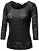FPT Womens 3/4 Sleeve Lace Scoopneck Top (S-3XL)