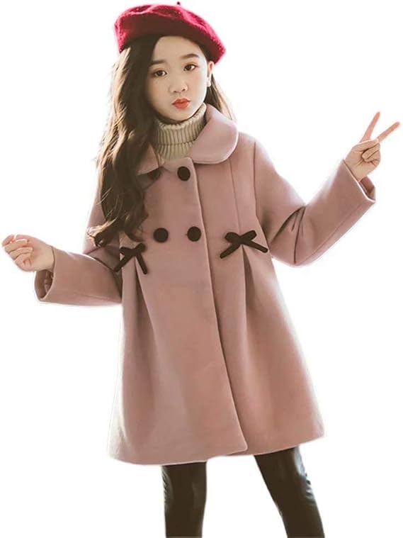 Amazon Burning Go ガールズ ジャケット ラシャコート ダッフルコート キッズ 女の子 トレンチコート 中綿 秋冬 おしゃれ 厚手 無地 暖かい 防寒 アウター ブルゾン 可愛い 通園 通学 コート ジャケット 通販