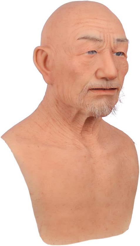 Mypersian Realistic Silicone Mask Handmade Old Man for Crossdresser Halloween Costume Party CD & TD