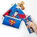 Bumkins Reusable Sandwich and Snack Bags, for Kids School Lunch and for Adults Portion, Washable Fabric, Waterproof Cloth Zip Bag, Travel Pouch, Food-Safe Storage, 3-pk DC Comics Superman
