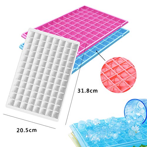 3 Pack Easy Release Reusable Mini Ice Cube Trays - 96 Diamond Shape Molds