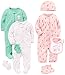 Simple Joys by Carter's Girls' 8-Piece Footed Take Me Home Set, Pink/Mint, 0-3 Months