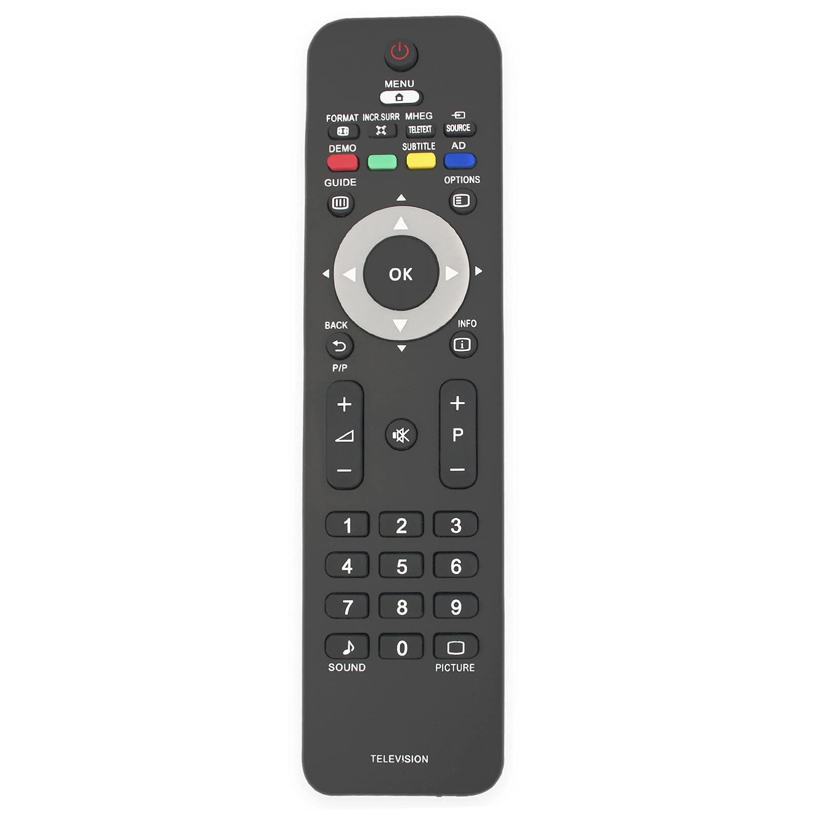 ALLIMITY Remote Control Replace fit for Philips LCD TV 22PFL3405H/12 19PFL3405H 22PFL3405H 32PFL3405H/12 42PFL3405H/12 22PFL3415H 26PFL3405H 19PFL3205H/12 26PFL3205H/12