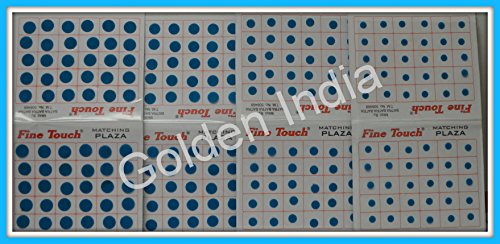 Turquoise blue color velvet dot bindis tattoo 240 stick…