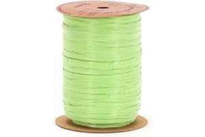 Berwick Offray 1/4'' Wide Matte Raffia Ribbon, Celadon Green, 100 Yards