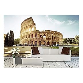 Colosseum in Rome and Morning Sun, Italy - Removable Wall Mural | Self-Adhesive Large Wallpaper - 66x96 inches