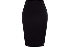 Kate Kasin Womens Knee Length Elastic Waist Stretchy Bodycon Business Pencil Skirt