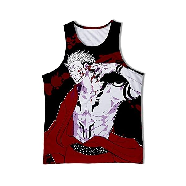 lahualixi Anime Tank Top 3D Printed Jujutsu Kaisen Mens Muscle