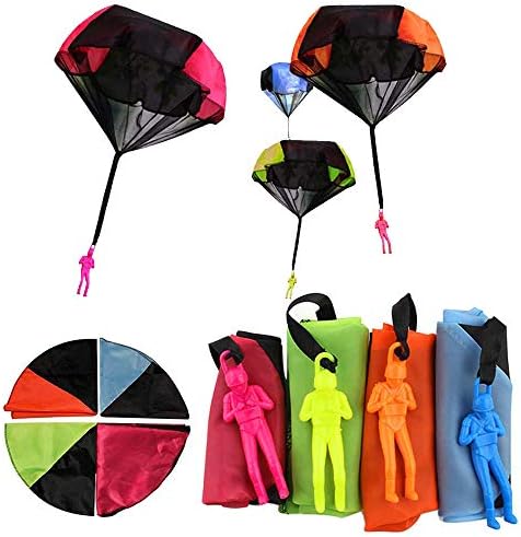 Hand Throwing Parachute Soldiers Kites, Tangle-Free Hand Throwing Flight Creative Outdoor Game (4 Pack)