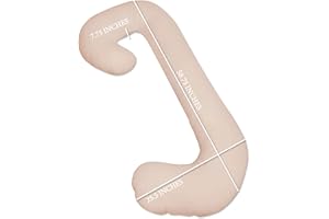 Leachco Snoogle® Supreme │ Total Body Pregnancy/Maternity Pillow │ with a Zippered Removable Cover - Lightly Latte