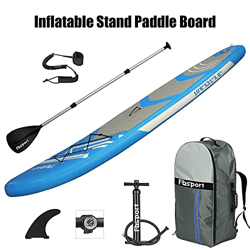 FBSPORT 10.6' Premium Inflatable Stand Up Paddle Board, Yoga Board with Durable SUP Accessories