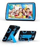 LG G Pad F 8.0/G Pad II 8.0 Case, [Kickstand] 3 in 1 Hybrid Shockproof Impact Resistant Armor Defender Protection Cover for LG G PAD F 8.0 [ V495 / V496 / UK495] & G Pad 2 8.0[V498] (black+blue)
