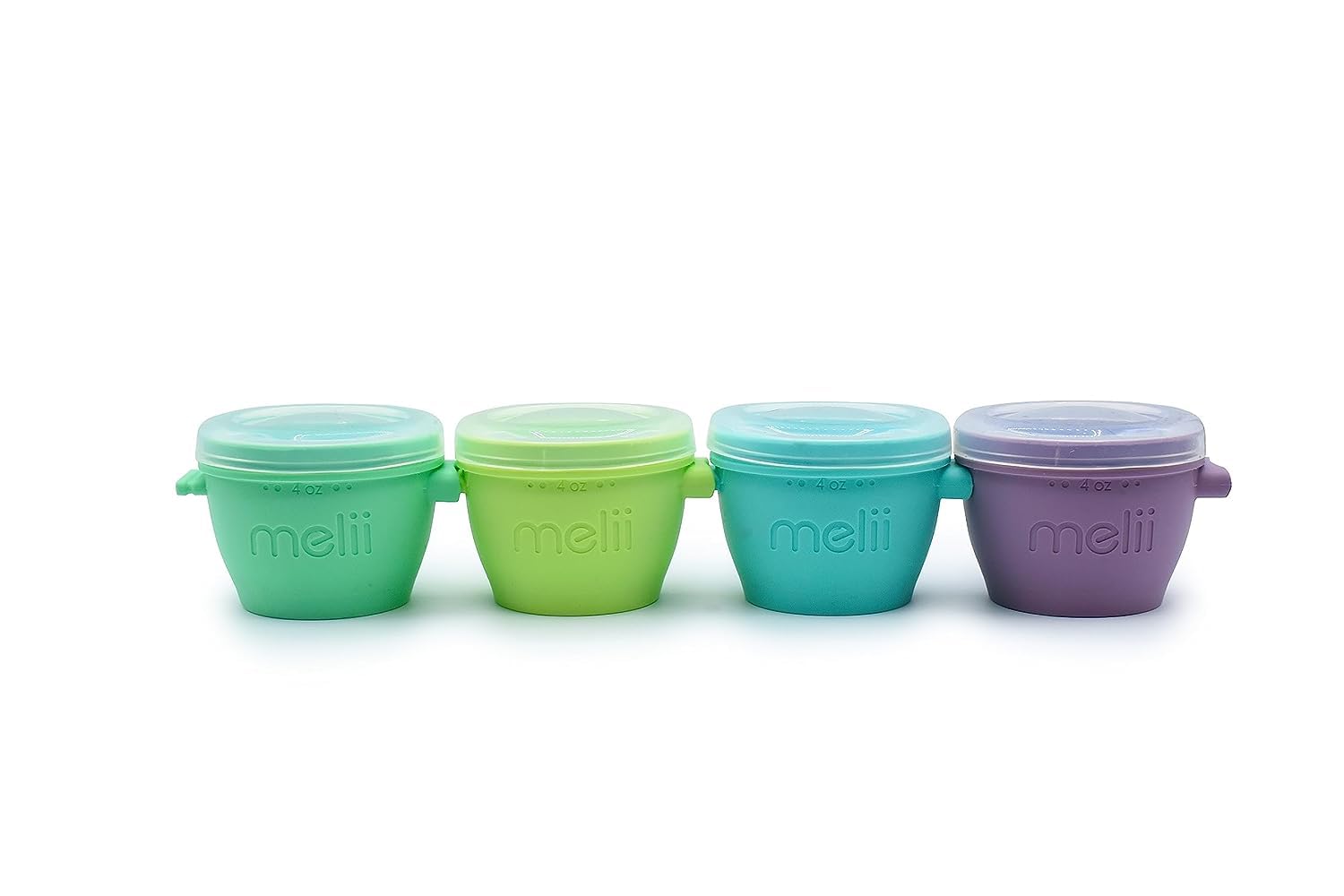 melii Snap & Go Baby Food Storage Containers with lids, Snack Containers, Freezer Safe, 4 oz - 4 Pack, Silicone
