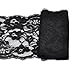 HOUSWEETY 10 Yards Black Stretch Floral Scallop Lace Edge Trim 5-3/4