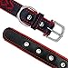 Vcalabashor Custom Leather Dog Collar/Braided Genuine Leather Name Plated Dog Collars for Small Medium Large/Personalized Engraved On Collar Pet ID Tags/Pink & Black/XS S M L