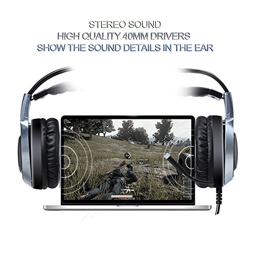 SOMIC G951 USB Plug Stereo Sound Noise Cancelling Gaming Headset for PC, PS4, Laptop, with Vibration Bass,Mic &RGB LED lights (Black) - Thumbnail 2