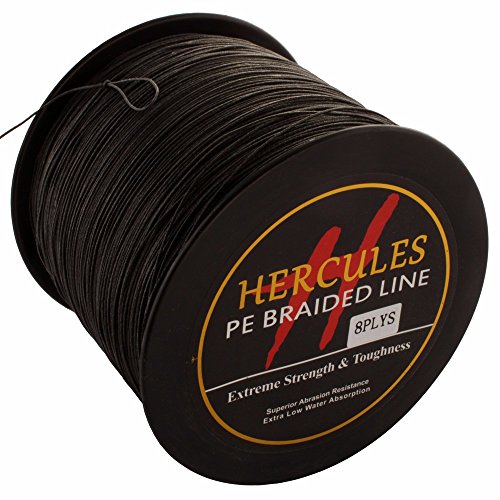 1000m 1094yds Black 10lbs-300lbs Hercules Pe Dyneema Braided Fishing Line 8 Strands (120lb/54.5kg 0.58mm)