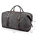 Jack&Chris Oversized Canvas Leather Trim Travel Tote Duffel shoulder handbag Weekend Bag CB1004 (Grey)